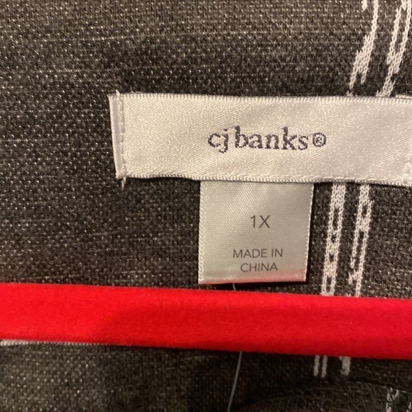 CJ Banks Gray Checked Square Neck Dress NWT - Picture 3 of 4